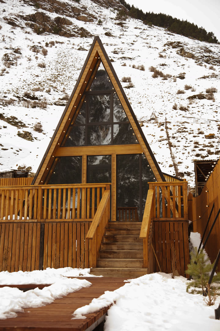 Снять домик в Приэльбрусье — A-frame с видом на горы